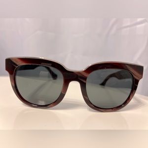 Balenciaga Dynasty Sunglasses dark red tortoise -like pattern with silver accent